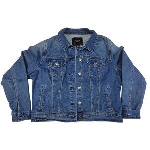 Nine West Denim Jacket Sarah Button Up Pockets Womens Missy Size XL